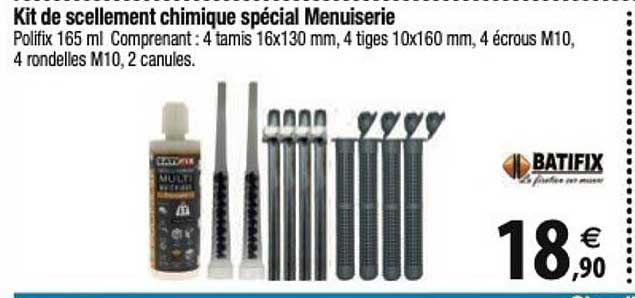 batifix kit de scellement chimique spécial menuiserie