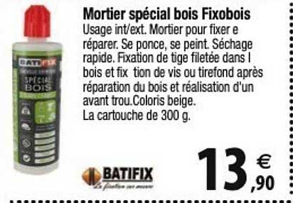 batifix mortier spécial bois fixobois