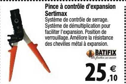 batifix pince à contrôle d'expansion sertimax