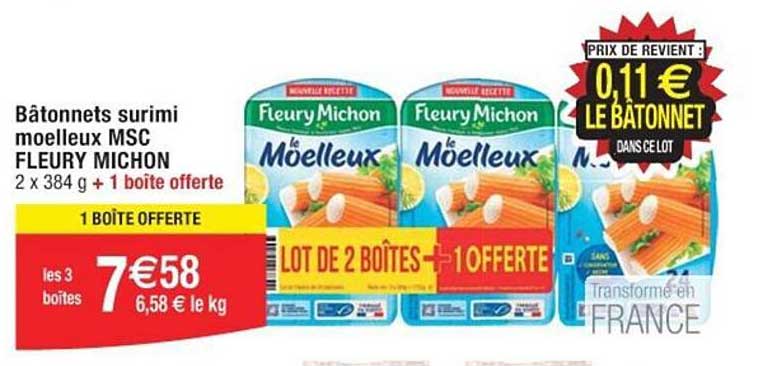 bâtonnets surimi moelleux msc fleury michon