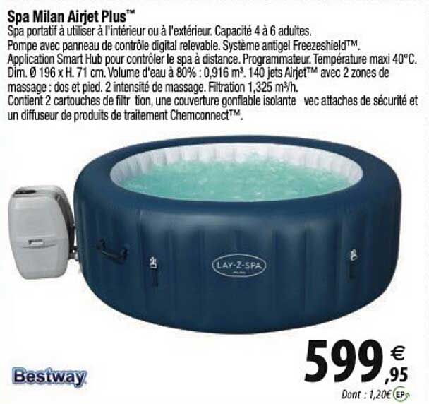 bestway spa milan airjet plus
