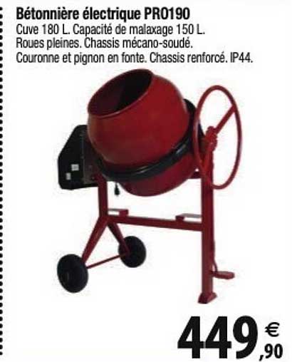 bétonière électrique pro190