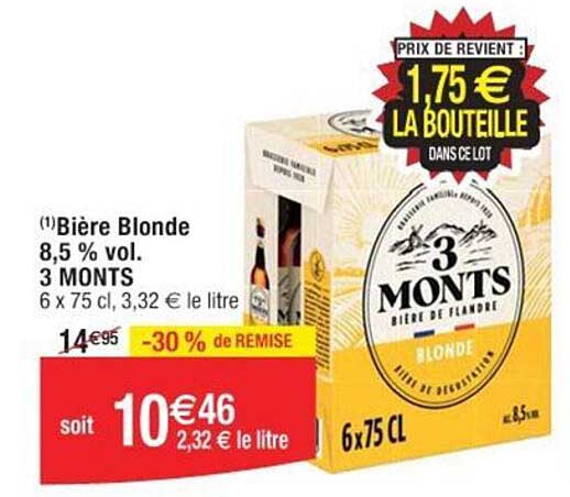 bière blonde 8,5% vol. 3 monts