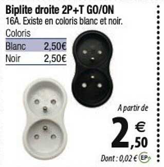 biplite droite 2p+t go/on