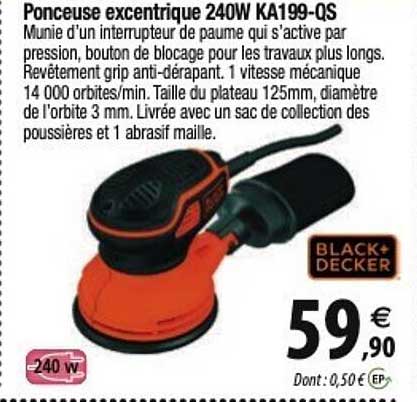 black+decker ponceuse excentrique 240w ka199-qs