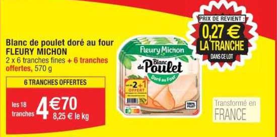 blanc de poulet doré au four fleury michon