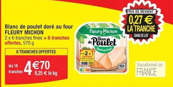 blanc de poulet doré au four fleury michon