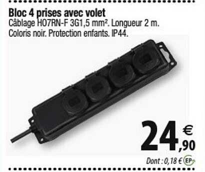 Bloc 4 Prises Avec Volet