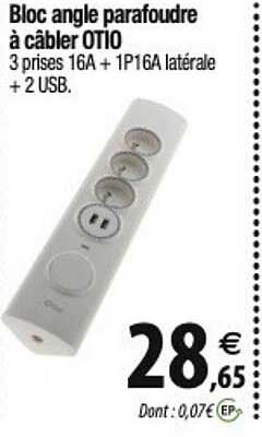 bloc angle parafoudre à câbler otio