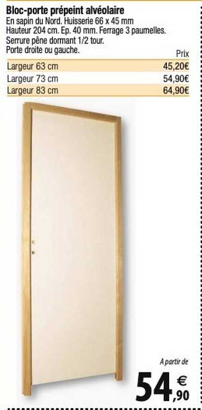 bloc-porte prépeint alvéolaire