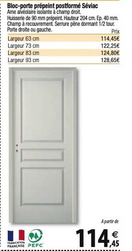 bloc-porte prépeint postformé séviac