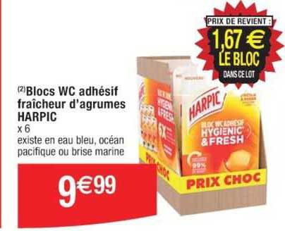 Blocs Wc Adhésif Fraîcheur D'agrumes Harpic