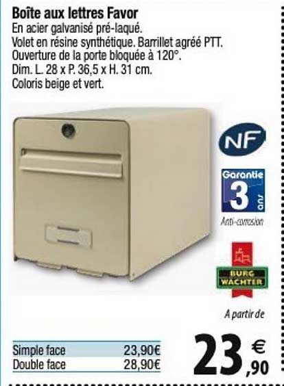 boîte aux lettres favor