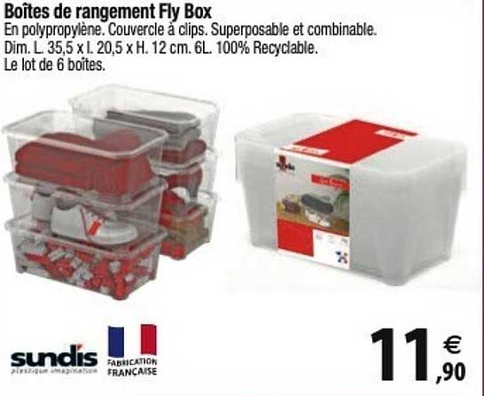 boîtes de rangement fly box sundis