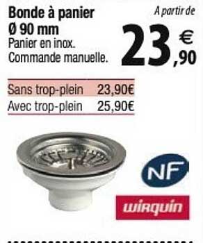 Bonde à Panier ø 90 Mm