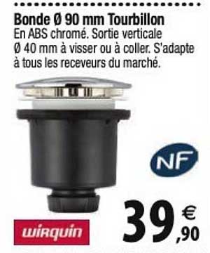 bonde ø 90 mm tourbillon wirquin