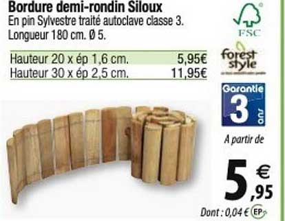 bordure demi-rondin siloux