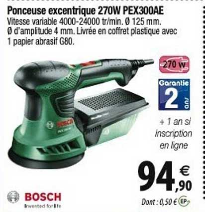 bosch ponceuse excentrique 270w pex300ae