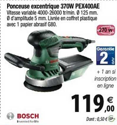 bosch ponceuse excentrique 370w pex400ae
