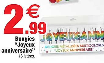 bougies "joyeux anniversaire"