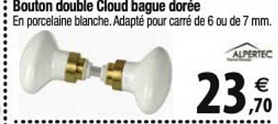 bouton double cloud bague dorée
