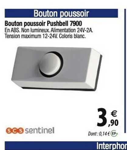 bouton poussoir pushbell 7900 scs sentinel