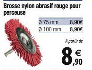 brosse nylon abrasif rouge pour perceuse