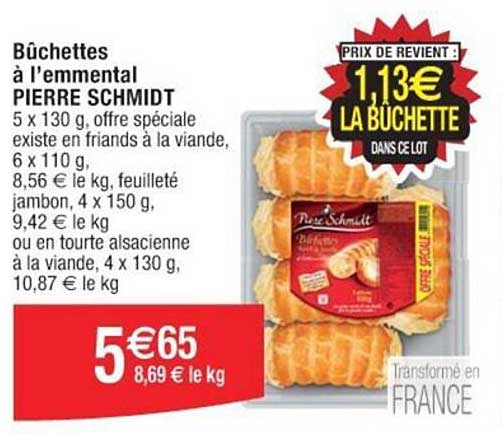 bûchettes à l'emmental pierre schmidt