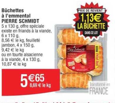 bûchettes à l'emmental pierre schmidt