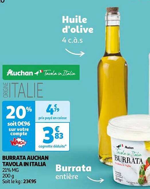 burrata auchan tavola in italia