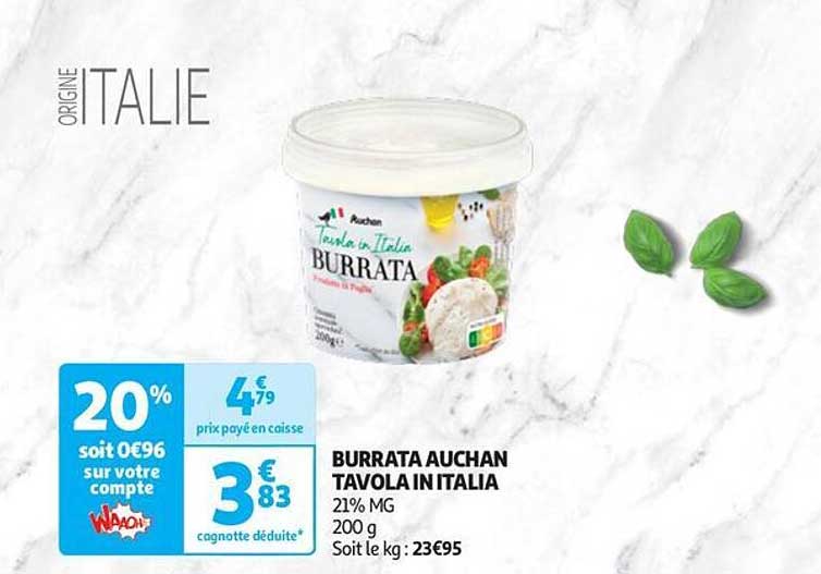 burrata auchan tavola in italia