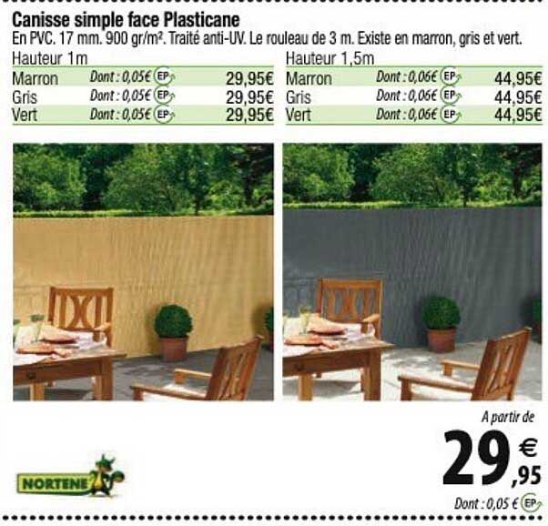 canisse simple face plasticane nortene