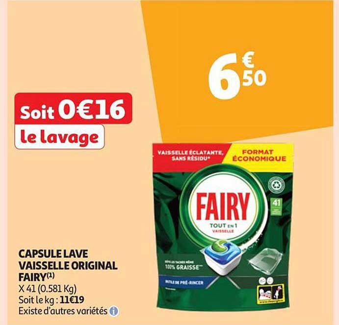 capsule lave vaisselle original fairy