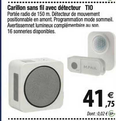 carillon sans ffil avec détecteur tio