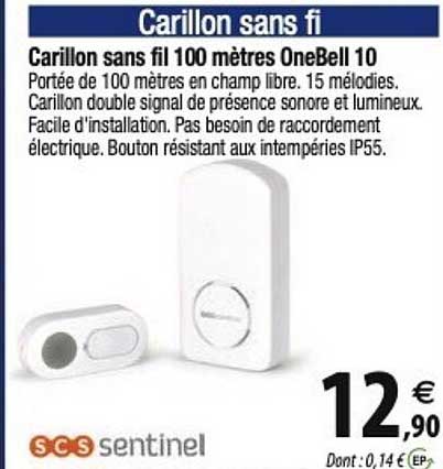 carillon sans fil 100 mètres onebell 10 scs sentinel