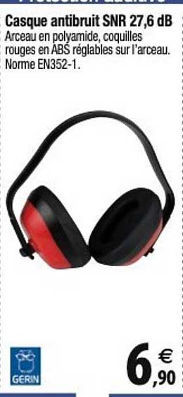 casque antibruit snr 27,6 db gerin