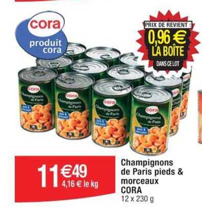 Champignons De Paris Pieds & Morceaux Cora