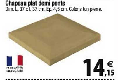 chapeau plat demi pente