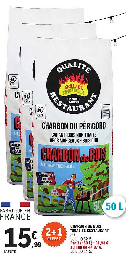 charbon de bois "qualité restaurant"