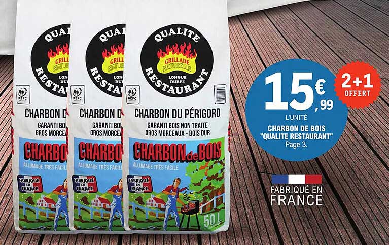 charbon de bois "qualité restaurant"