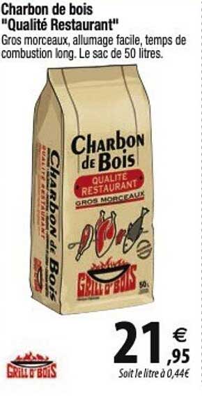 charbon de bois "qualité restaurant