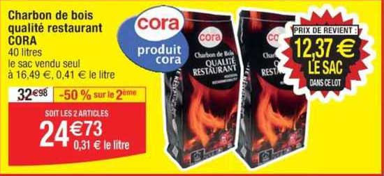 charbon de bois qualité restaurant cora