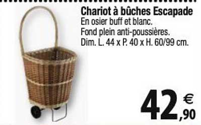 chariot à bûches escapade