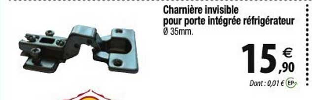 charnière invisible pour porte intégrée réfrigérateur