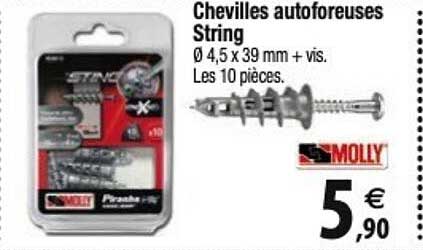 chevilles autoforeuses string molly
