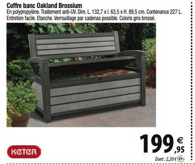 coffre banc oakland brossium keter