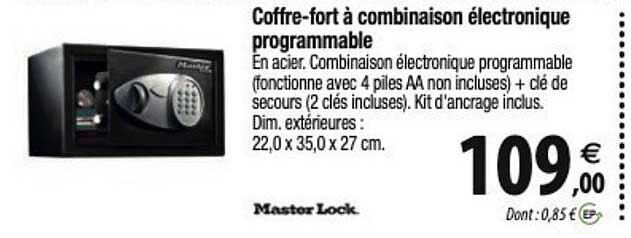 coffre-fort à combinaison électrique programmable