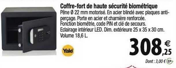coffre-fort de haute sécurité biométrique yale