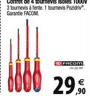 coffret de 4 tournevis isolés 1000v facom