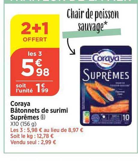 Coraya Bâtonnets De Surimi Suprêmes
